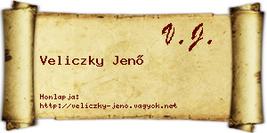 Veliczky Jenő névjegykártya