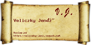 Veliczky Jenő névjegykártya